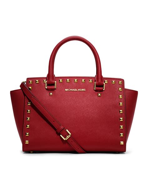 michael kors selma medium studded satchel|michael kors medium satchel.